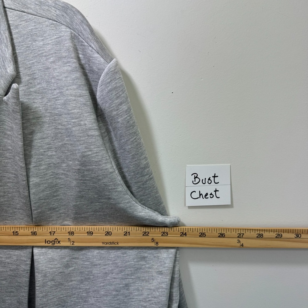 Scoop Scubaknit Relaxed Scrunched Career Preppy Pockets Soft Blazer XXL Gray - Picture 7 of 9
